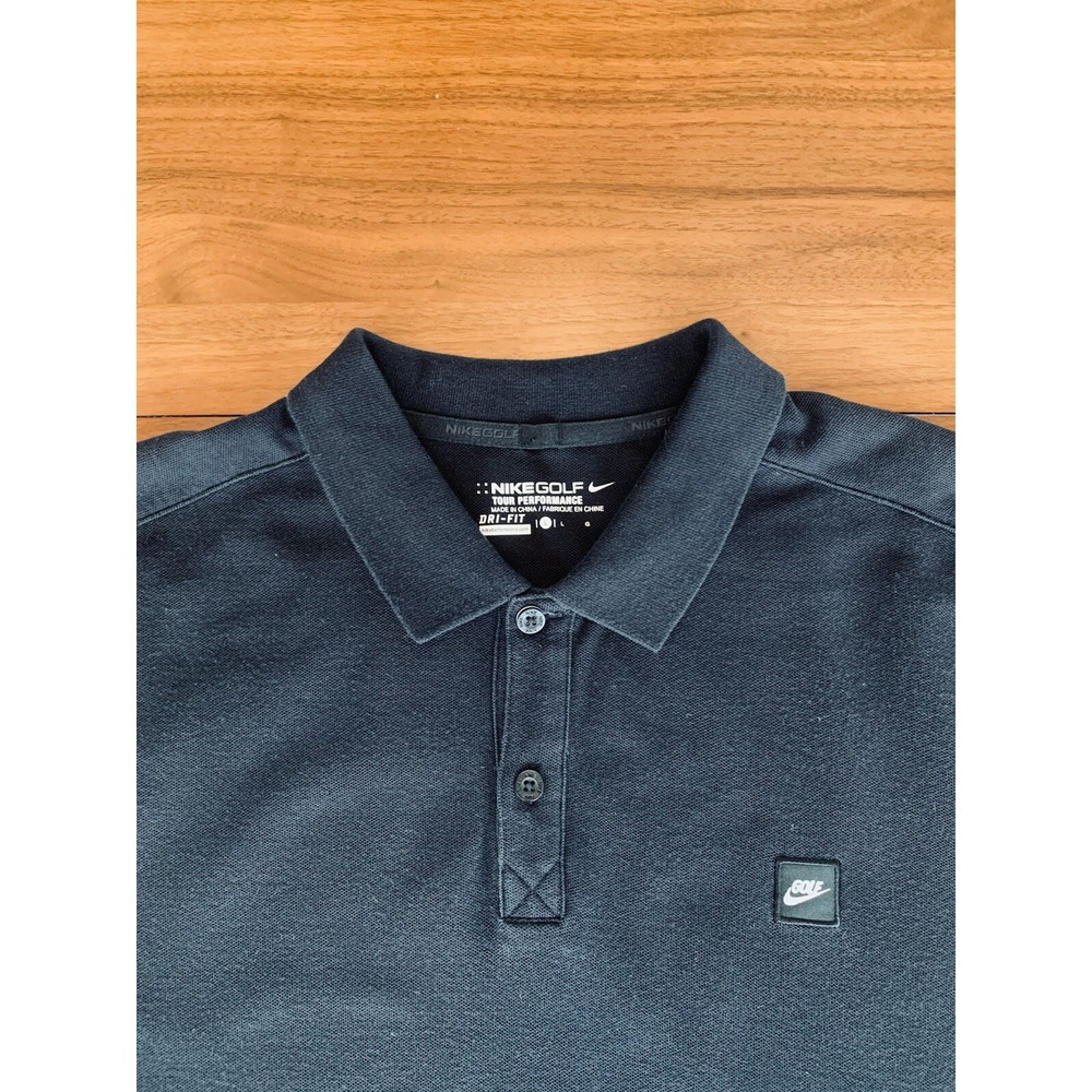 Nike Golf Tour Performance Dri Fit Polo Shirt Men's M/L Black Athletic Fit